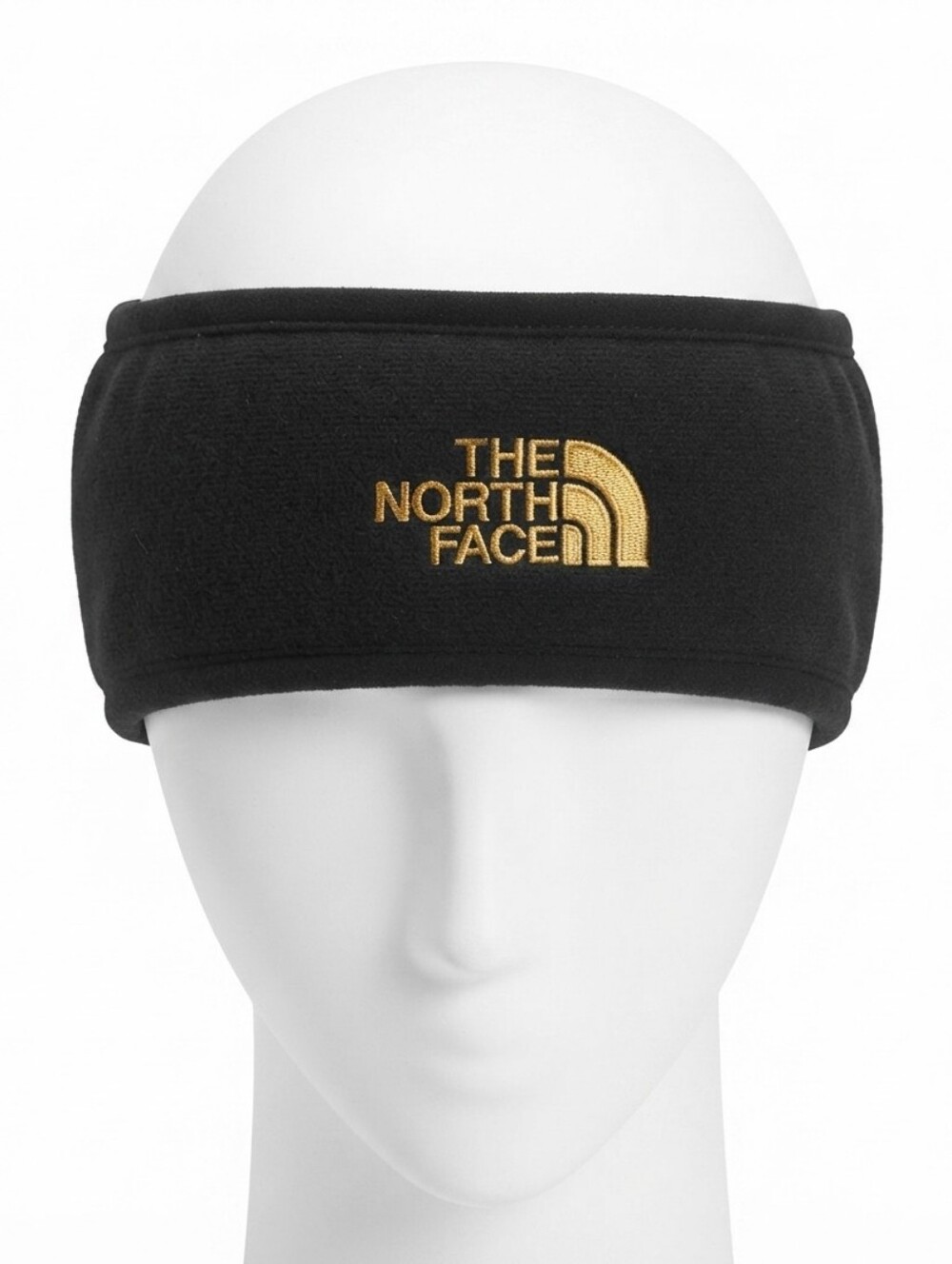 The North Face Black Fleece Ear Warmer Headband - Embroidered Gold Logo - Unisex